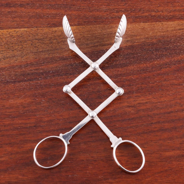 American Sterling Silver Sugar Tongs Scissor / Acordian Style 20Thc No Monogram