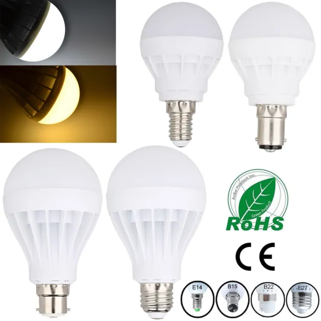 UK E27 ES E14 B22 BC B15 LED SMD Bulbs Globe Light 3W 5W 7W 9W 12W 15W 20W Lamps