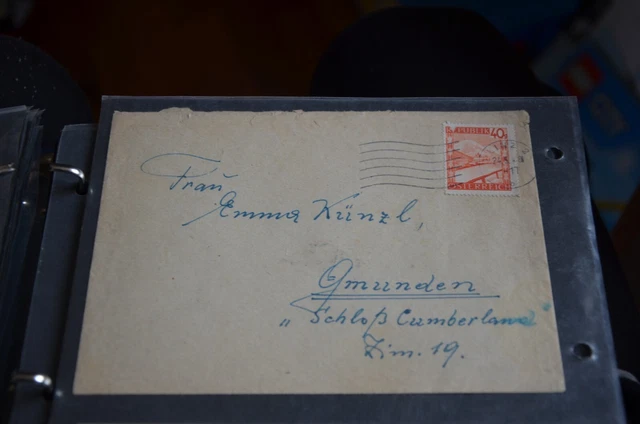 österreich OBERÖSTERREICH BRIEFHÜLLE 1948 LINZ - GMUNDEN CUMBERLAND KÜNZL