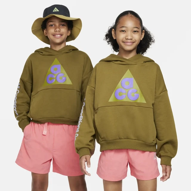 Felpa con cappuccio Nike ACG Icon pile vecchia unisex bambini taglia M oversize vestibilità - FB4343 368