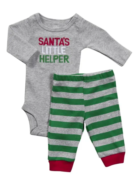 Carters Infant Boys Santas Helper Holiday Outfit Bodysuit & Pants Set
