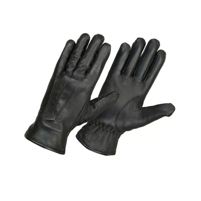 Mens Italian Sheep Nappa Leather Driving Fleece lined Warm Winter Leather Gloves