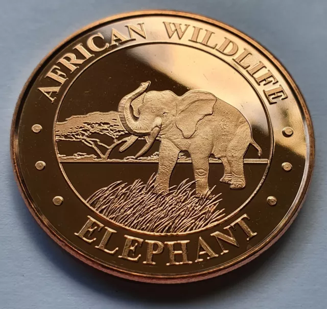 1 Unze 999 Kupfer - Afrika / Elefant - Medaille - Kupferbarren - Selten