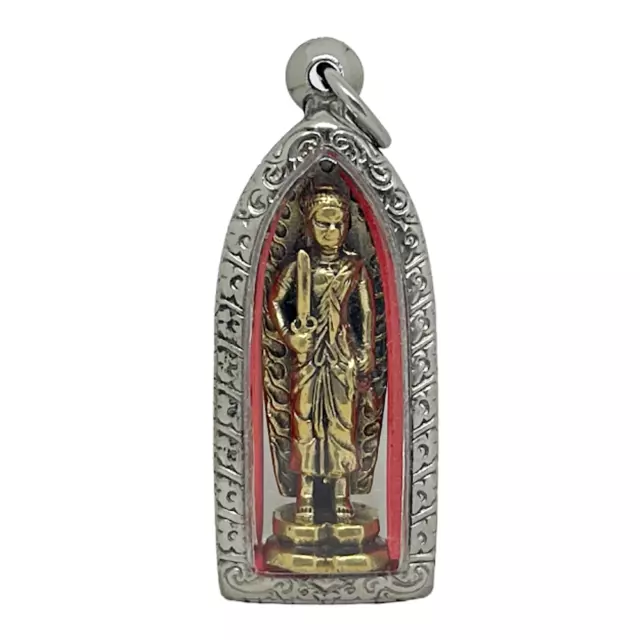 Khmer Temple Guardian Destroy Evil Forces Buddha Amulet Pendant Stainless Case