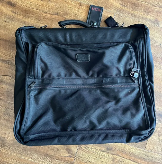 TUMI Garment Bag Bi Fold Suit/Dress Travel Bag Black Ballistic Nylon Strap
