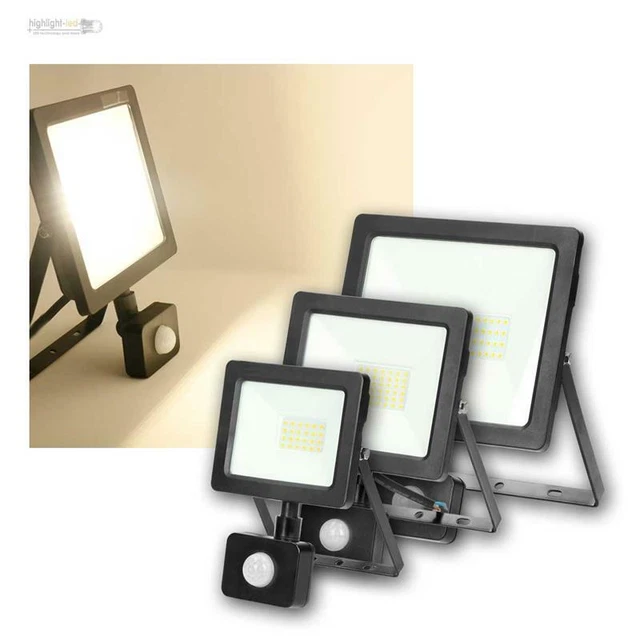 Fluter 20/30/50W, IP44, mit Bewegungsmelder, LED Außen-Flutlicht-Strahler 230V