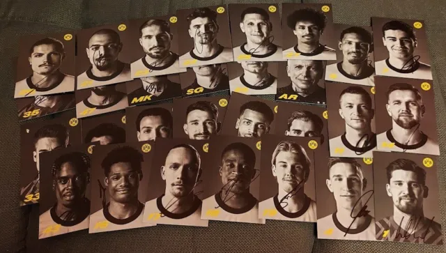 29 ORIGINAL SIGNIERTE Autogrammkarten Set BVB Borussia Dortmund 2023/2024 23/24
