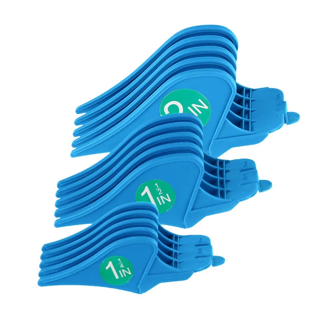 Guía cortadora de pelo para peine de peluquería con límite de estilo profesional (azul) 3 piezas