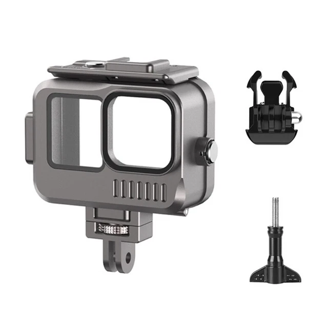 Marco de aleación de aluminio mejorado IPX8 impermeable para Hero 11 10 9 negro