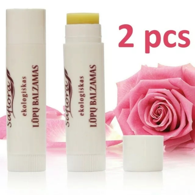 2 pcs x Lip Balm with Rose Essential Oil & Hyaluronic Acid + Vitamin E