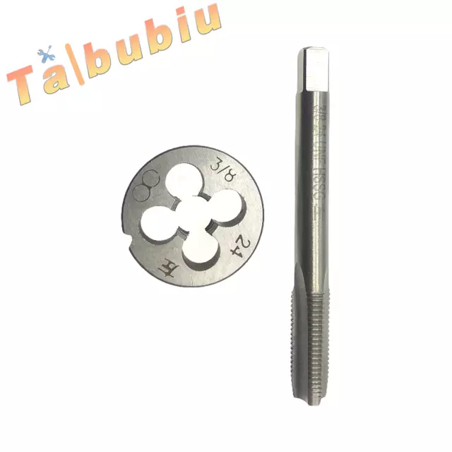 HSS 3/8-24 Plug Left Tap and 3/8-24 Left Die Threading Tool High Speed Steel New