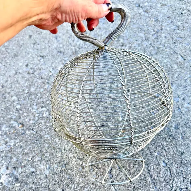 LARGE Mid-Century French Wire Kitchen Basket and Colander ~Farmhouse Cottagecore