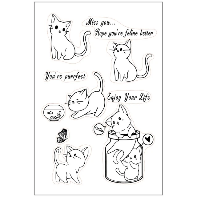 Cute for Cat Transparent Clear Stamps for DIY Scrapbooking/Card Making