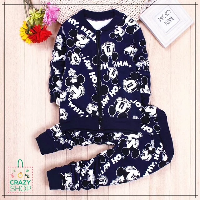 TUTA MICKEY MOUSE  SET 2 pezzi Abbigliamento per bambini kids Felpa+Pantalone