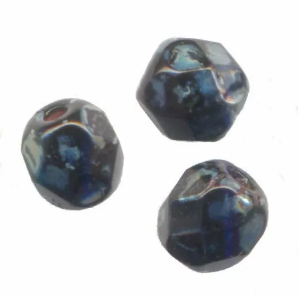 200  PERLES FACETTES DE BOHEME  4 mm JET PICASSO