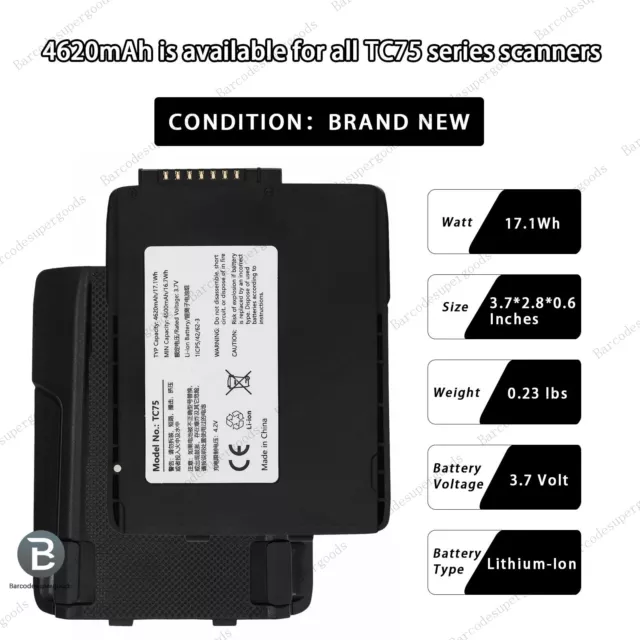 New 4620mAh Battery for Zebra Symbol TC70 TC75 TC7X BTRY-TC7X-46MPP-01 BT-000318