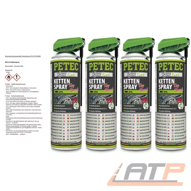 4x PETEC 500ml KETTENSPRAY KETTENFETT SPRÜHFETT SCHMIERFETT GREASE