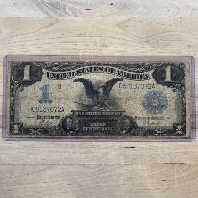 1899 $1 Silver Certificate BLACK EAGLE Large Size Blue Seal US Banknote Currency