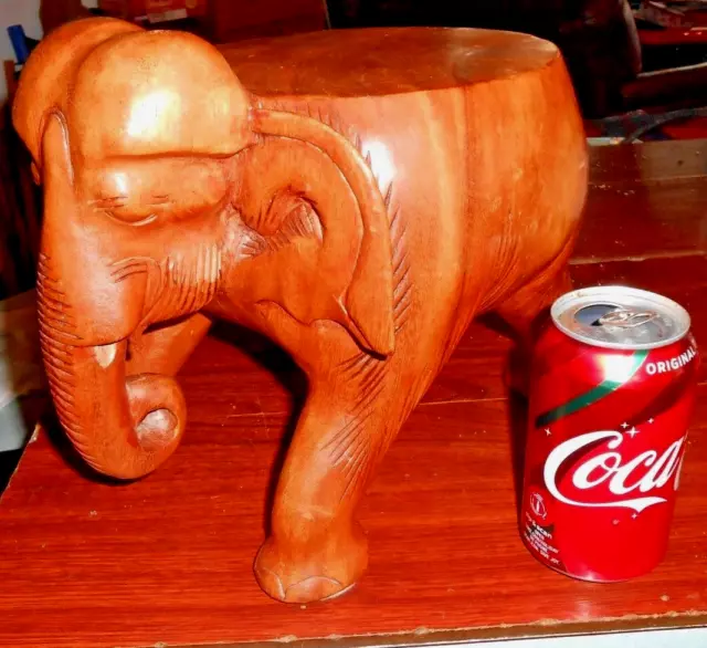 Elephant Plant Stand Hand Carved Solid Wood