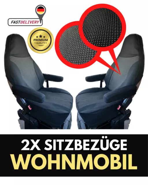 Sitzbezüge für ADRIA Wohnmobil (Farbe: Schwarz-Rot) Pilot 3.2