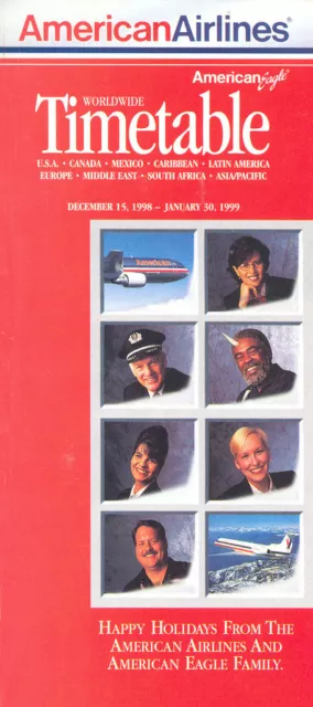 Airline Timetable - American - 15/12/98