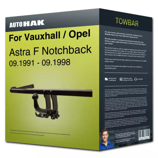 Towbar detachable ›for VAUXHALL / OPEL Astra F Notchback 91-98 Auto Hak NEW