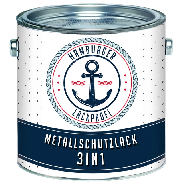 Metallschutzlack 3in1 Seidenmatt Signalorange RAL 2010, 1 Liter - Grundierung, Rostschutz, Decklack In Einem