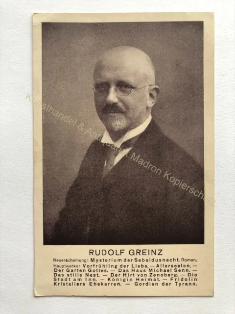 AK Reklame Schriftsteller Rudolf Greinz um 1910 Literatur Postkarte