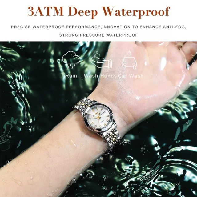 Luxury Ladies Watch Stainless Steel Waterproof Quartz Women's Watches Wristwatch 3