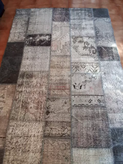 Tappeto salotto Anatolian patchwork 170x240 Ottimo stato grigio/beige/marrone 2