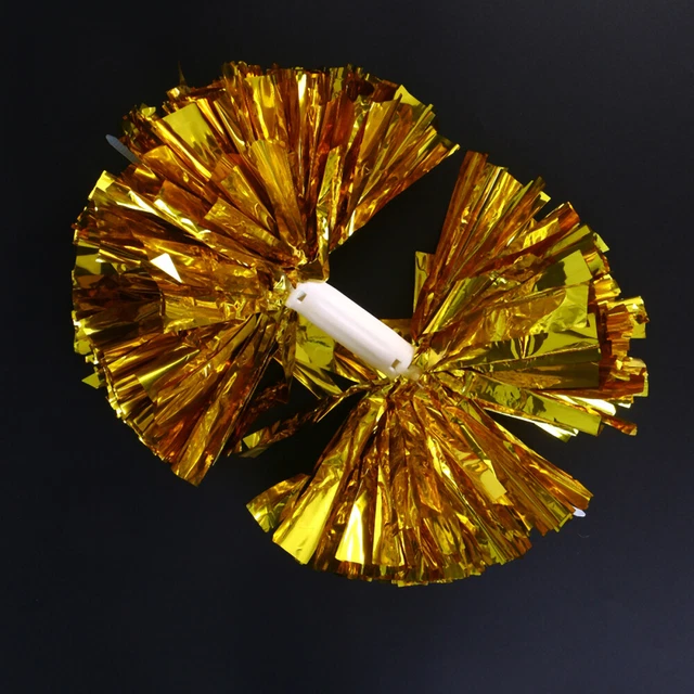 Pompones de júbilo Pom Poms Hacer Usted Borde Dorado Manijas de Ejercicio Grandes