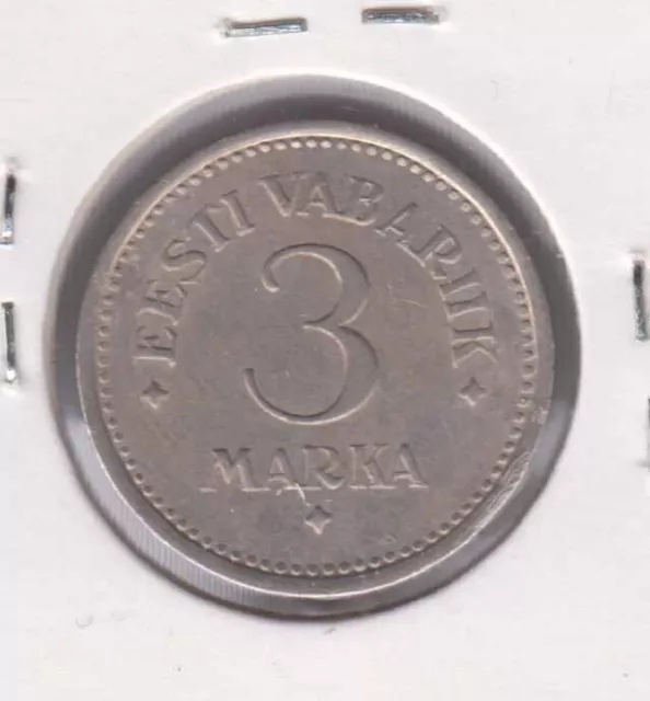 ESTONIA 3 Marka 1922, very nice grade KM2 (W436)