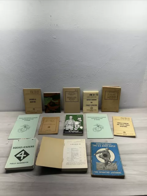 Lot Of 13 Vintage Military Pocket Guides, Field Manuals From 1900s