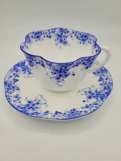 Nice! Vintage Shelley Dainty Blue Tea Cup And Saucer
