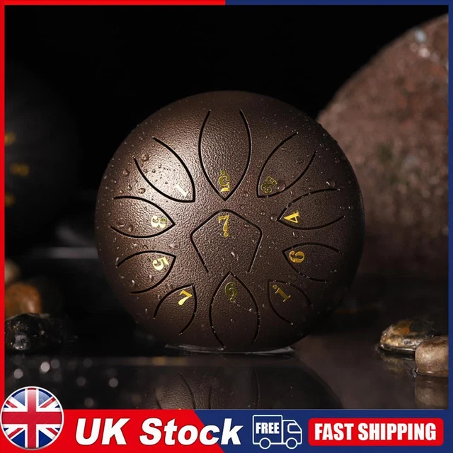 6 Inch 11-Note Steel Tongue Drum with Drumsticks Percussion Musical Instruments