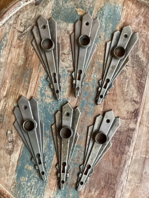 1920s ART DECO Door Knob Back Plates Antique Vintage Architectural Hardware LOT