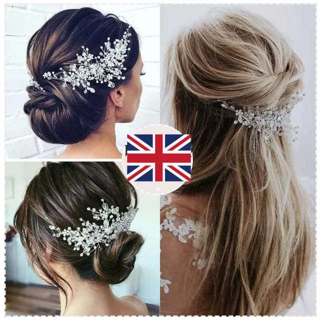 Bride Flower Wedding Hair Vine Crystal Bridal_Hair Piece Party Hair Accessories