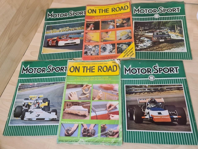 🌟MOTORSPORT Magazines x 4 Issues - 1970, 2 x ON THE ROAD magazines🌟