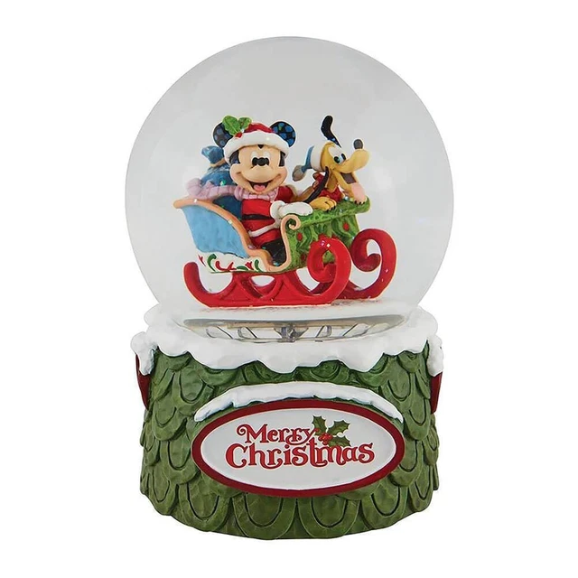Disney Traditions Topolino Un Pluto Sorridente All The Way Waterball Snowglobe