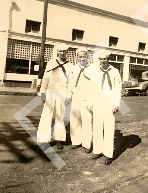 Vtg Photo Handsome Young Men Sailors On The Street Gay Int 1940s