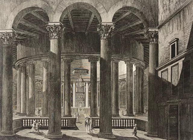 ROM Innen Tempel des Göttlichen Claude 1828 By Achille Parboni 1783-1841 Italien