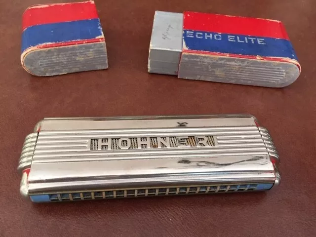 Vintage Echo Elite Hohner Harmonica key of C&G made in Germany. In original box.