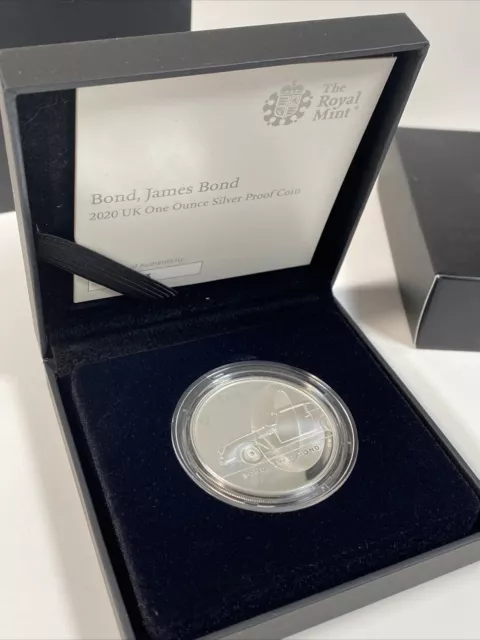 James Bond 2020 1 Oz Silver Proof coin Royal Mint Bond, James Bond Ltd Sold out