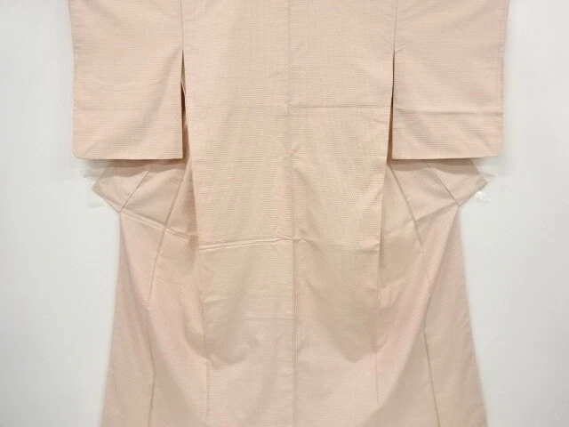 6075671: Japanese Kimono / Antique Hitoe Kimono / Tsumugi / Woven Kikko Kasuri P