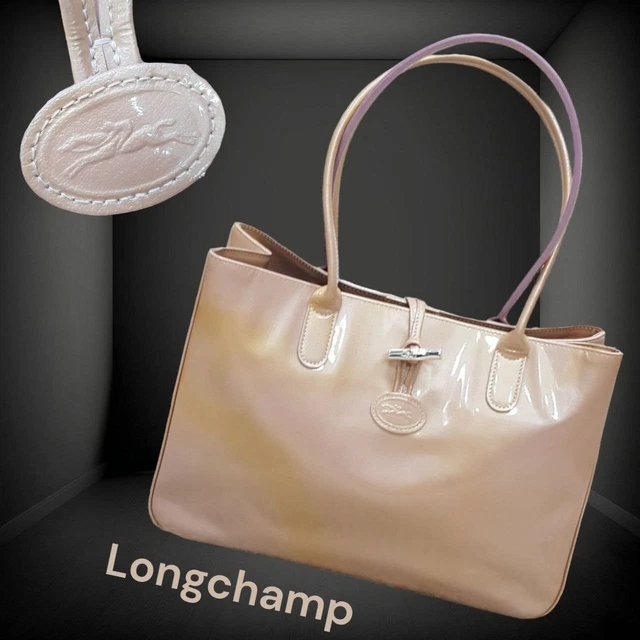 Longchamp roseau patent leather handbag