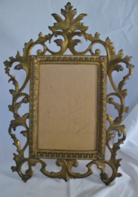 antique photo frame easel 4 X 6 Victorian Art Nouveau vintage ornate decorative