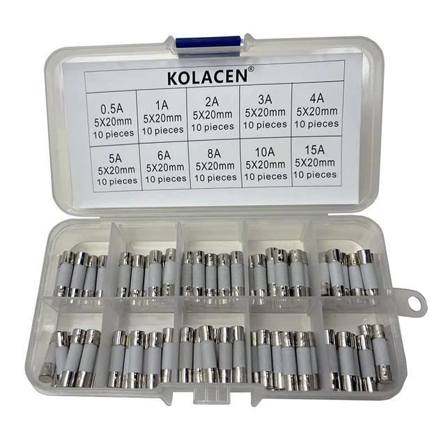 KOLACEN Rapide Fast-Blow en Céramique Tube Fusible 5 x 20 mm 5x20mm ceramic