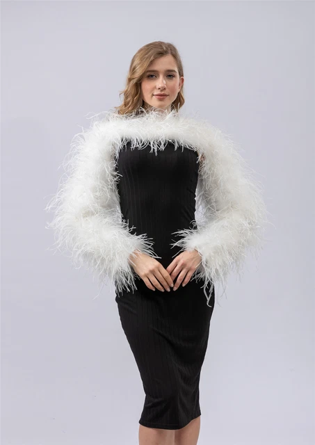 Women Real ostrich feather arm sleeve arm warmer party wedding concert elegant