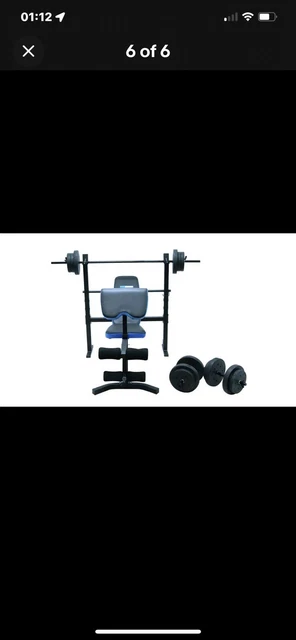 Everlast folding bench with 50kg weights cheap