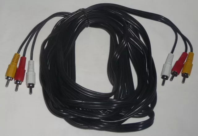 5M AV CABLE 3RCA Male AUDIO VIDEO cord lead TV DVD Composite NEW 16.4ft